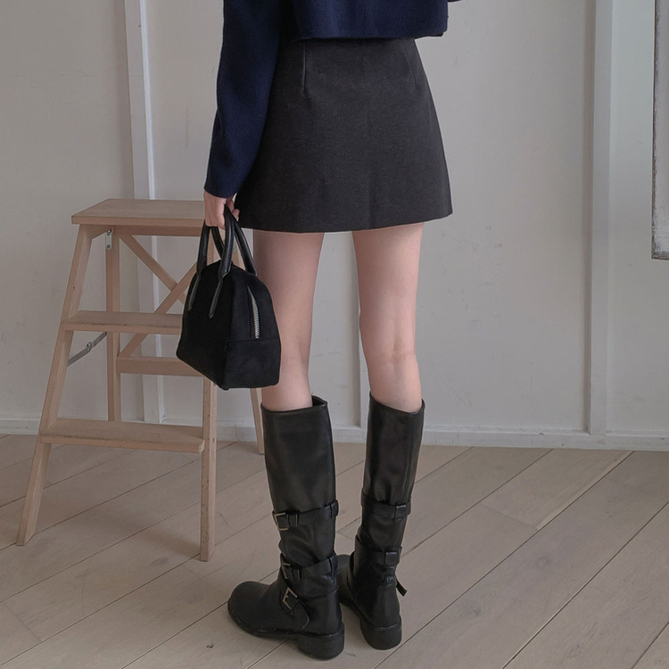 겨울에도 황금비율 보장윈터 도톰 모직 팬던트 포인트 고퀄리티 A라인 스커트 치마바지 차콜