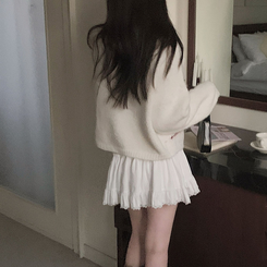 キャロルダイヤウールリボンボレロカーディガン IVORY