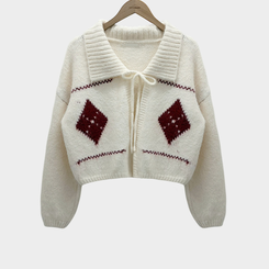 キャロルダイヤウールリボンボレロカーディガン