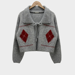 キャロルダイヤウールリボンボレロカーディガン