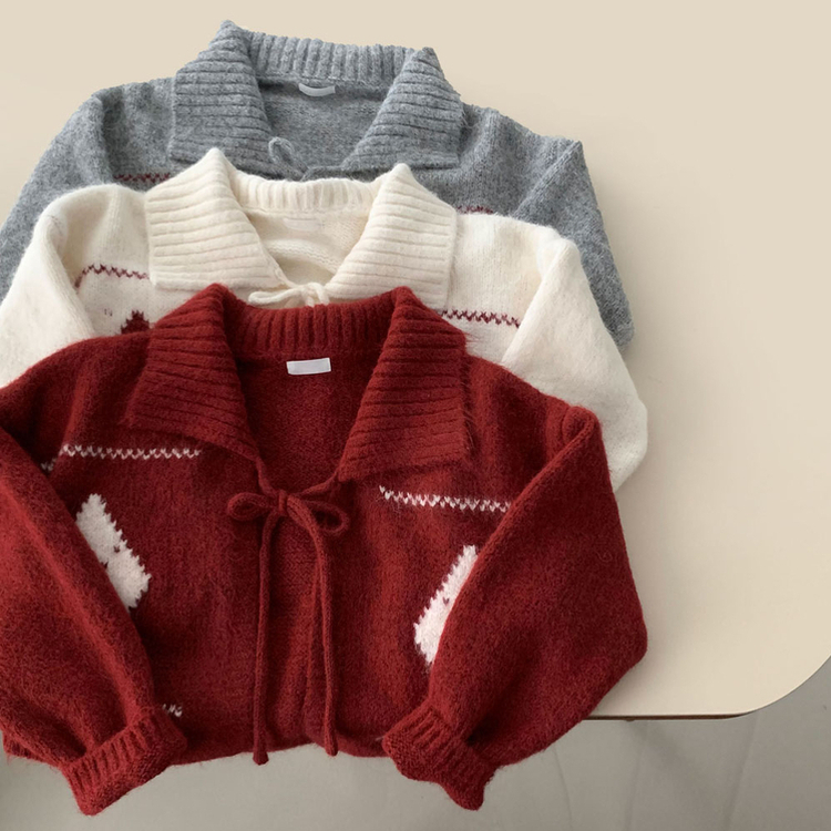 キャロルダイヤウールリボンボレロカーディガン