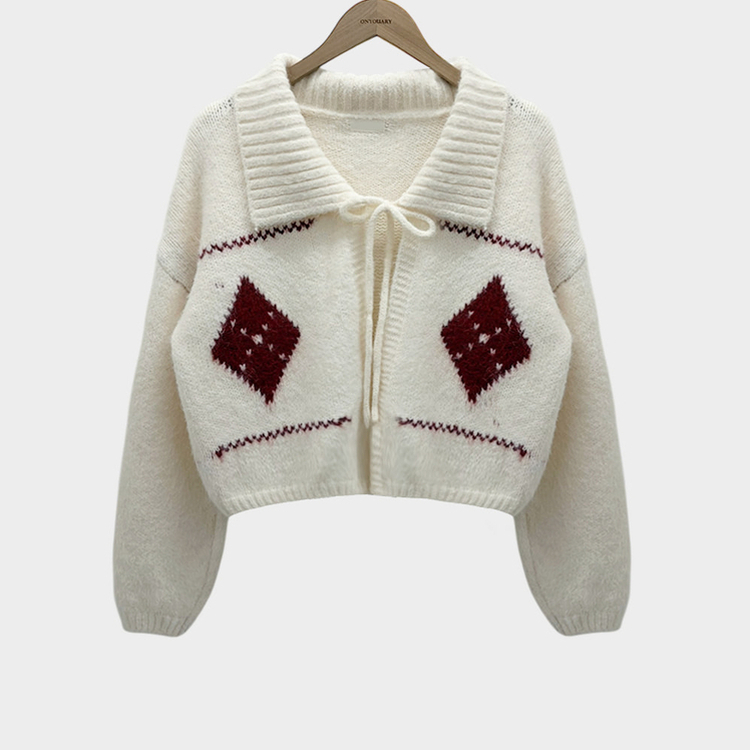 キャロルダイヤウールリボンボレロカーディガン