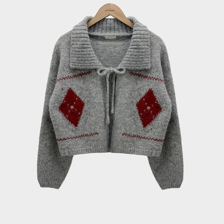 キャロルダイヤウールリボンボレロカーディガン