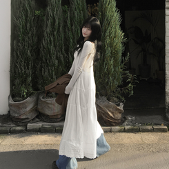 ピンタックティアードロングワンピース WHITE