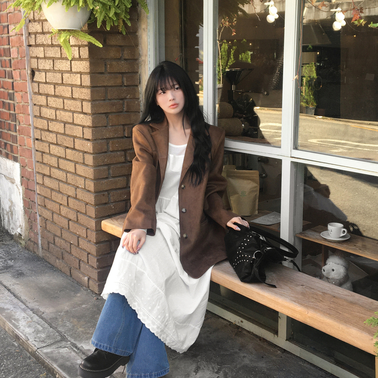 애나 핀턱 캉캉 레이어드 나시 롱 원피스 화이트