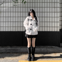 厚底スエードバックルロングブーツ BLACK