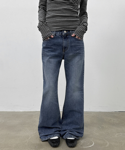 セミブーツカットデニム BLUE