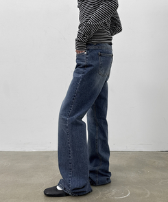 セミブーツカットデニム BLUE