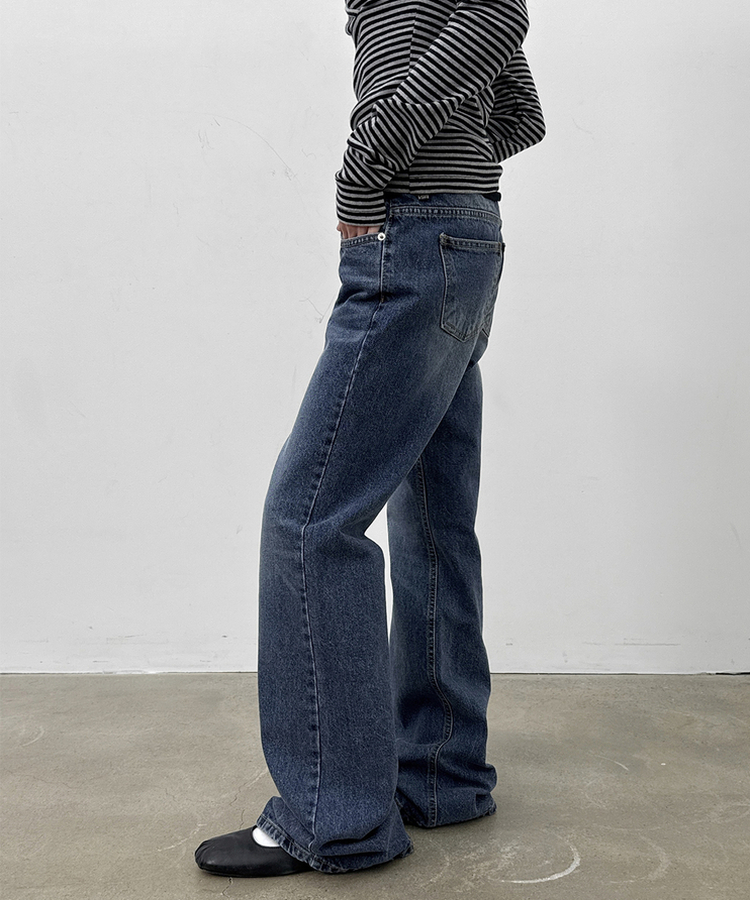 セミブーツカットデニム BLUE