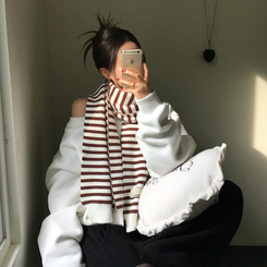 ハリーストライプマフラー BROWN