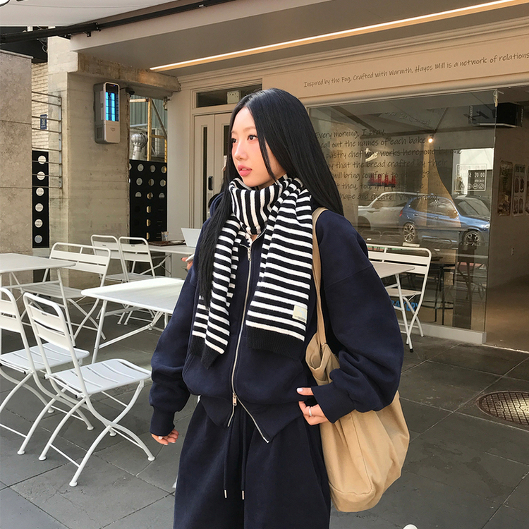 ハリーストライプマフラー BLACK