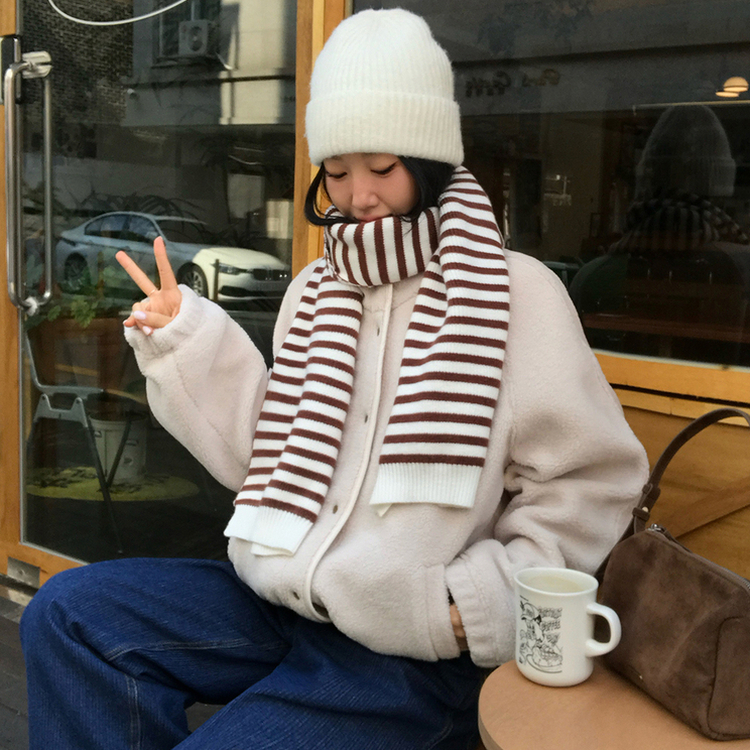 ハリーストライプマフラー BROWN