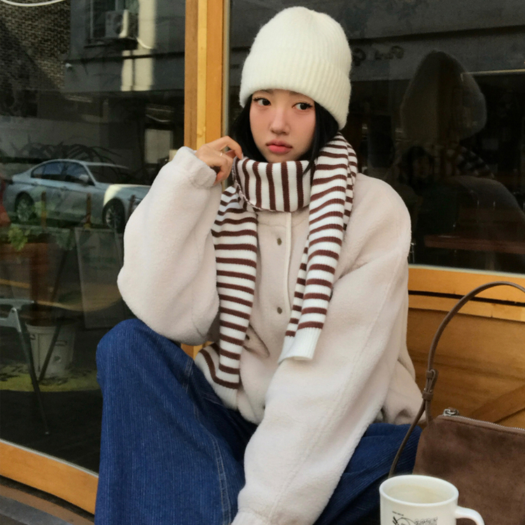 ハリーストライプマフラー BROWN