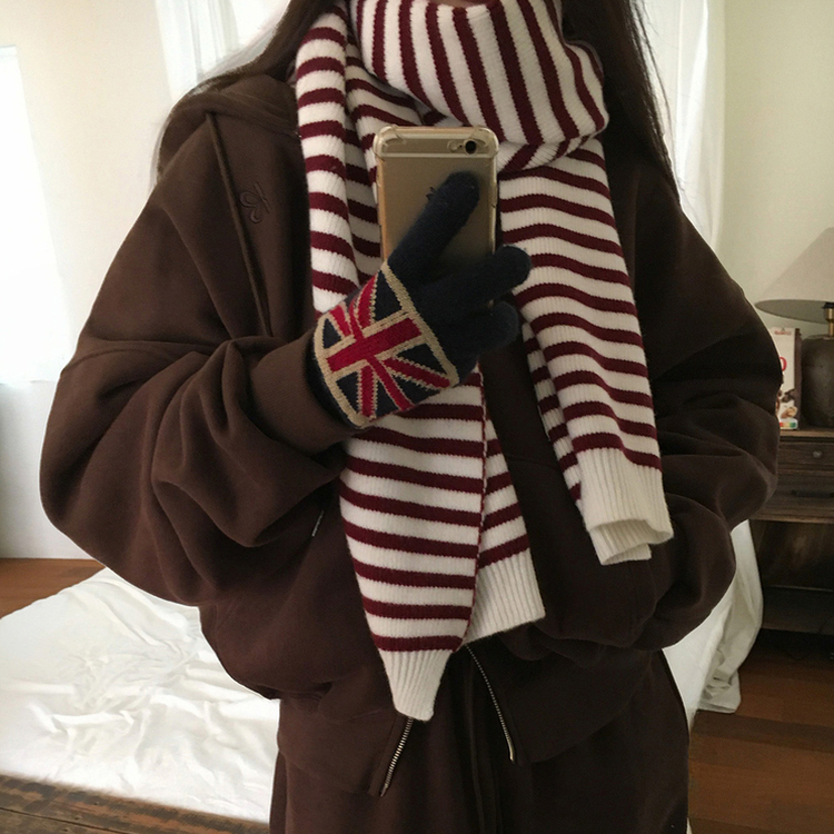 ハリーストライプマフラー RED