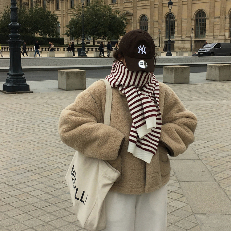 ハリーストライプマフラー RED