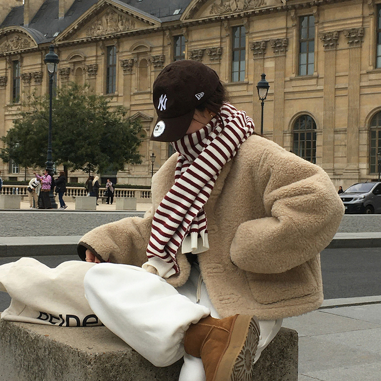 ハリーストライプマフラー RED