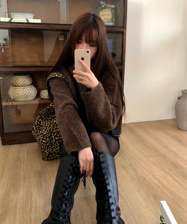 レオパードショルダーバッグ BROWN