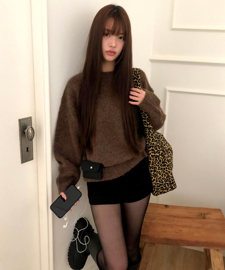 レオパードショルダーバッグ BROWN