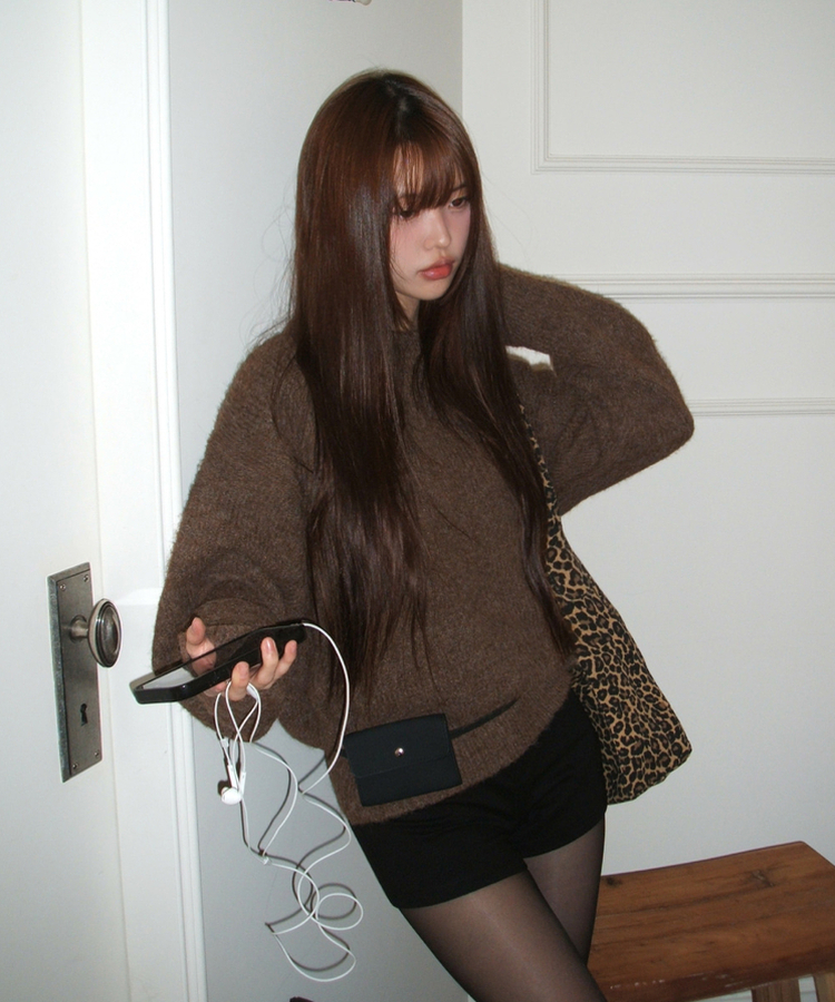 レオパードショルダーバッグ BROWN