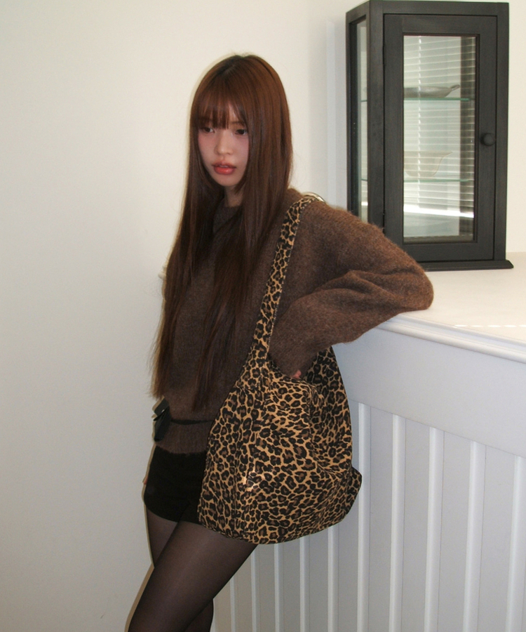 レオパードショルダーバッグ BROWN