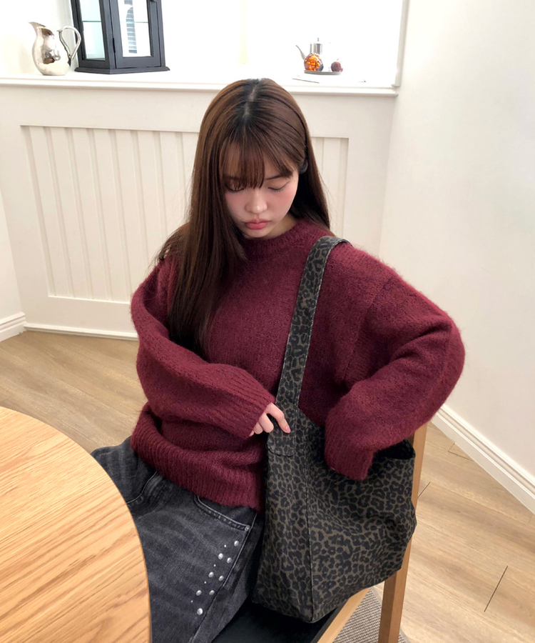 レオパードショルダーバッグ BLACK
