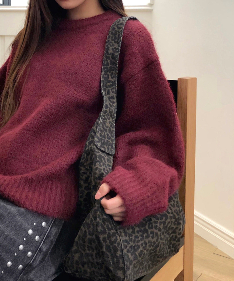 レオパードショルダーバッグ BLACK