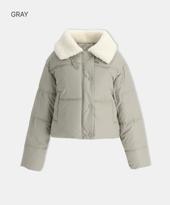 ボアカラーネックショートダウン GRAY