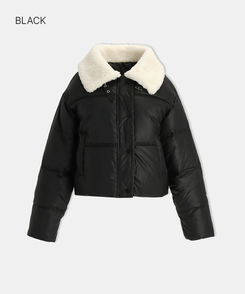 ボアカラーネックショートダウン BLACK