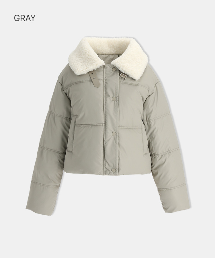 ボアカラーネックショートダウン GRAY