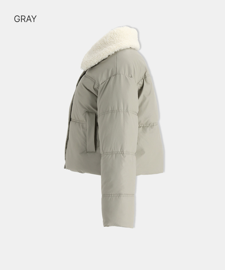 ボアカラーネックショートダウン GRAY