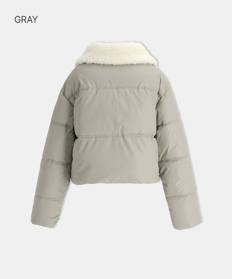 ボアカラーネックショートダウン GRAY