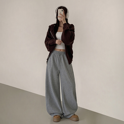 【起毛】サイドスリットトレーニングパンツ GRAY