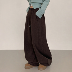 【起毛】サイドスリットトレーニングパンツ BROWN