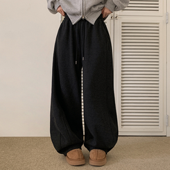 【起毛】サイドスリットトレーニングパンツ CHARCOAL