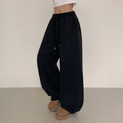 【起毛】サイドスリットトレーニングパンツ BLACK