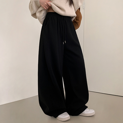 【起毛】サイドスリットトレーニングパンツ BLACK