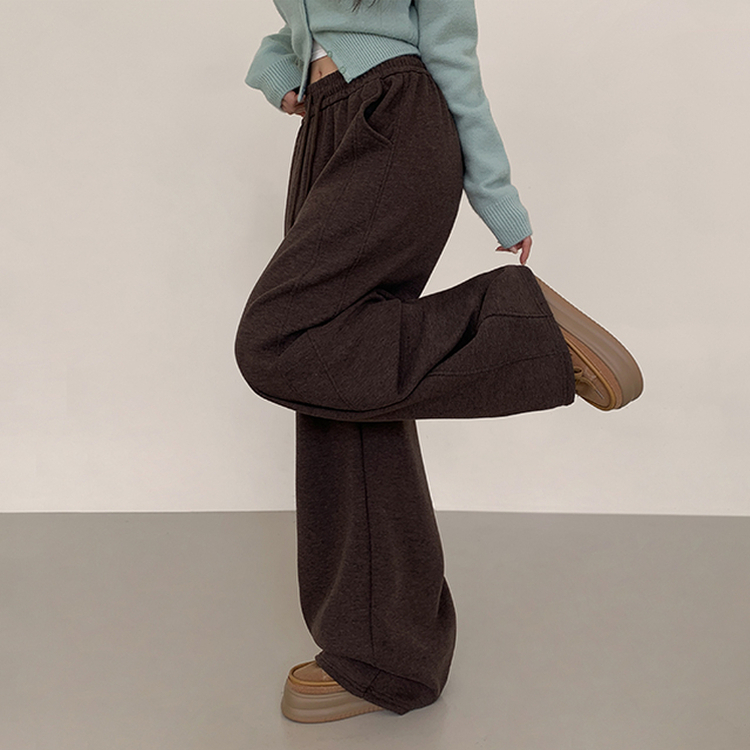 【起毛】サイドスリットトレーニングパンツ BROWN