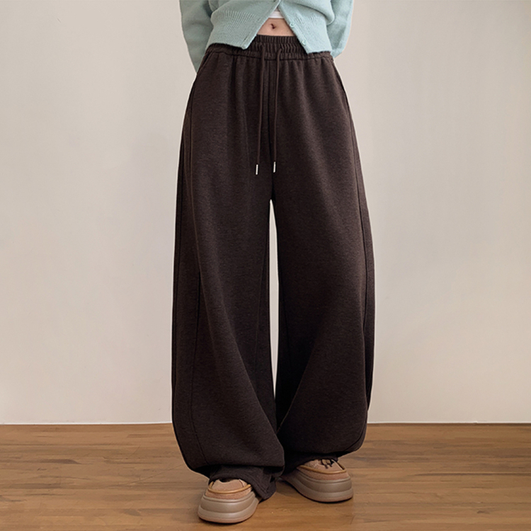 【起毛】サイドスリットトレーニングパンツ BROWN