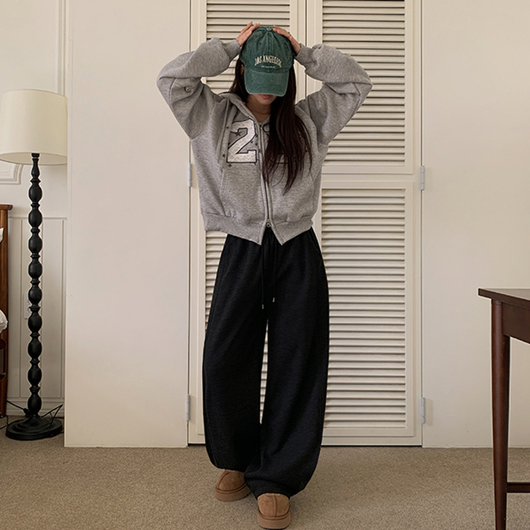 【起毛】サイドスリットトレーニングパンツ CHARCOAL