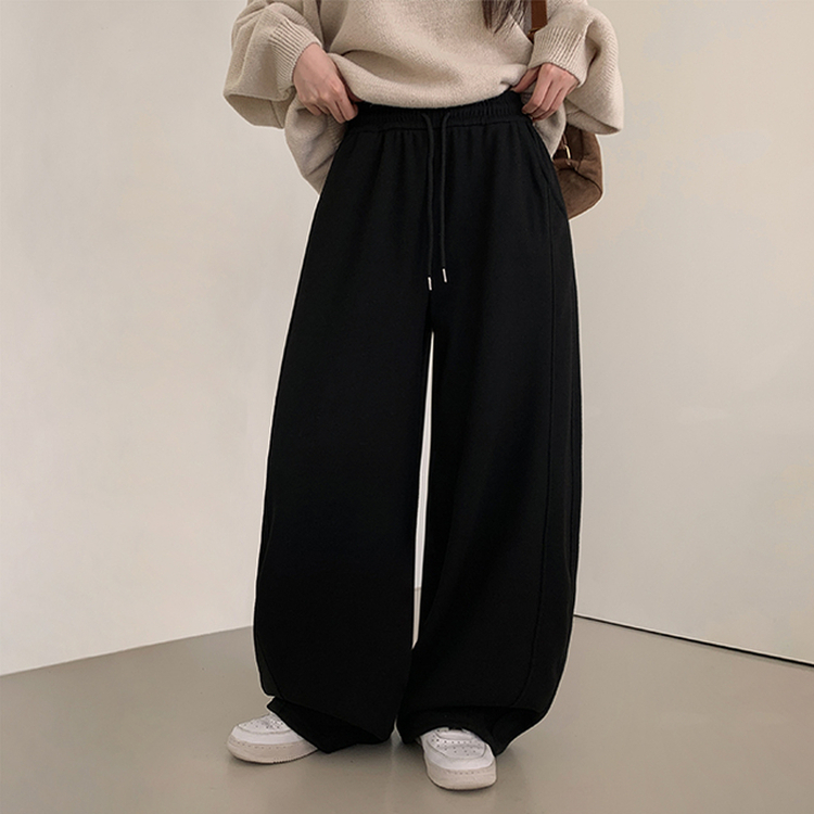 【起毛】サイドスリットトレーニングパンツ BLACK