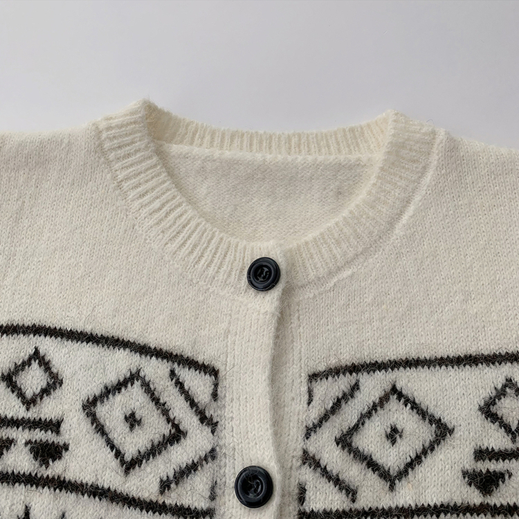 초코 라운드 가을 버튼 노르딕 긴팔 니트 가디건