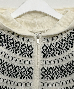 씨오노르딕패턴루즈핏니트투웨이후드집업