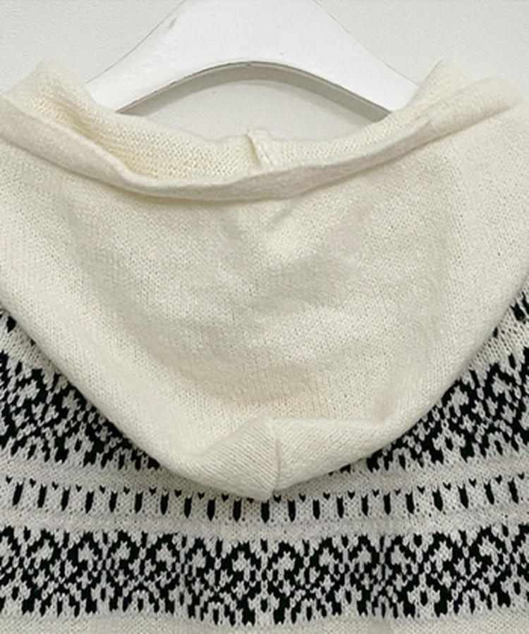 씨오노르딕패턴루즈핏니트투웨이후드집업