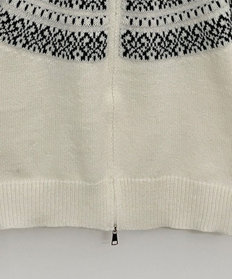 씨오노르딕패턴루즈핏니트투웨이후드집업