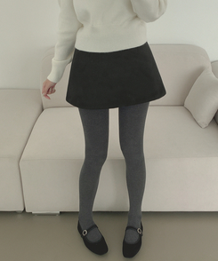 깔끔 모직 허얇골넓 A라인 연말 스커트 블랙