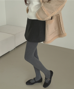 깔끔 모직 허얇골넓 A라인 연말 스커트 블랙