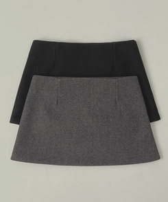 깔끔 모직 허얇골넓 A라인 연말 스커트