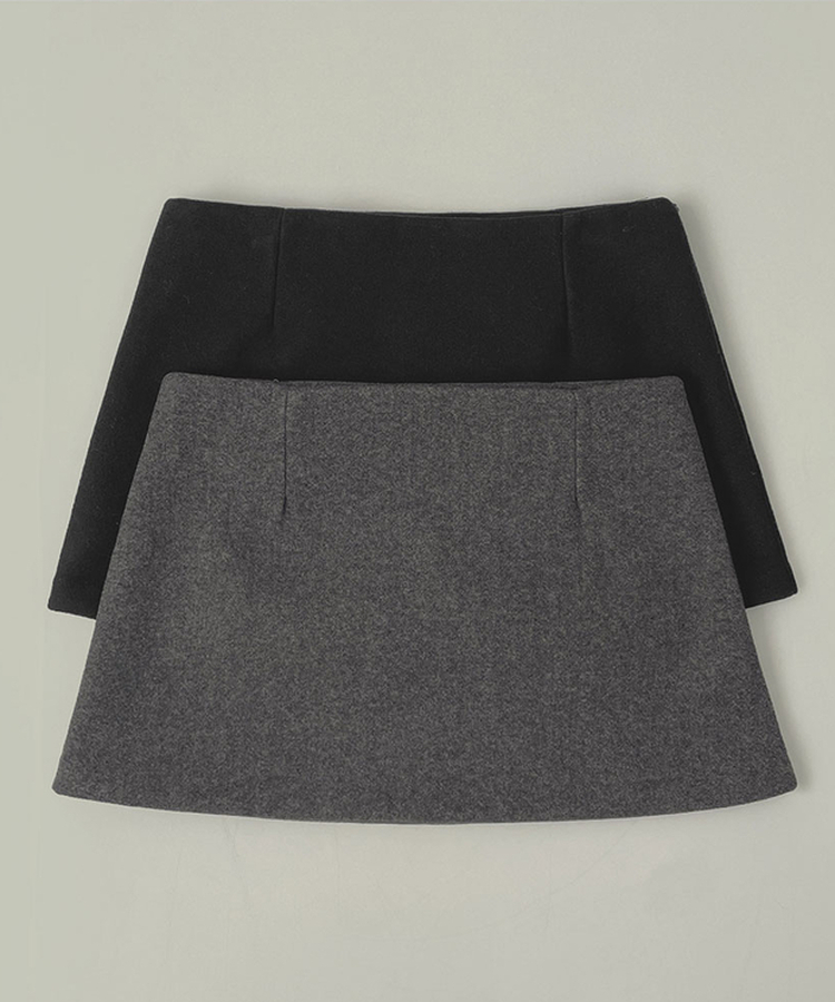 깔끔 모직 허얇골넓 A라인 연말 스커트