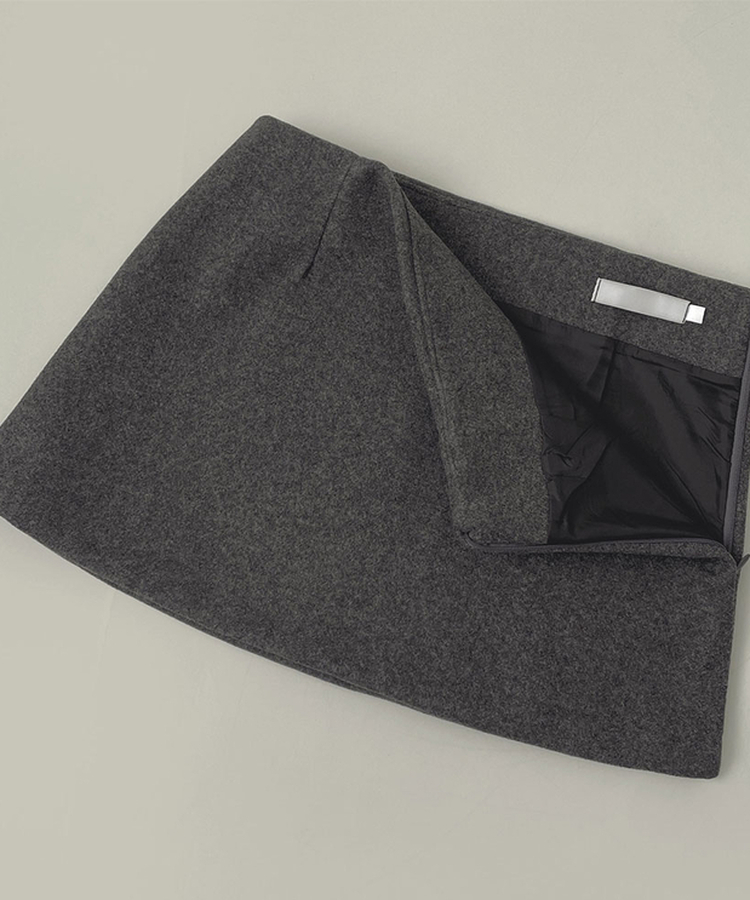 깔끔 모직 허얇골넓 A라인 연말 스커트