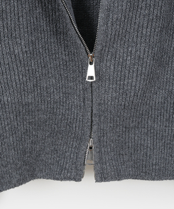 ラグランフードニットジップアップ(6color)